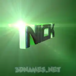 nick in Green Light style - 3D name wallpaper