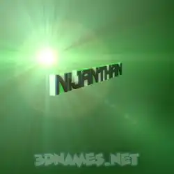 nijanthan in Green Light style - 3D name wallpaper