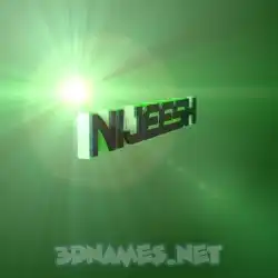 nijeesh in Green Light style - 3D name wallpaper