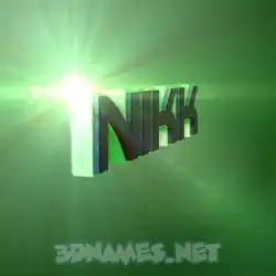 nikk in Green Light style - 3D name wallpaper