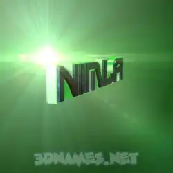 nimla in Green Light style - 3D name wallpaper