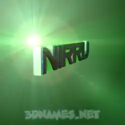 nirru in Green Light style - 3D name wallpaper