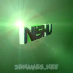 nishu in Green Light style - 3D name wallpaper