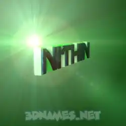 nithin in Green Light style - 3D name wallpaper