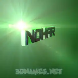 nohar in Green Light style - 3D name wallpaper