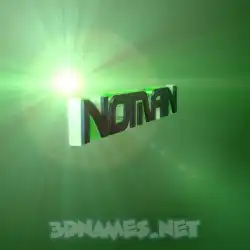 noman in Green Light style - 3D name wallpaper