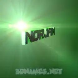 norjan in Green Light style - 3D name wallpaper