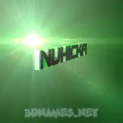 nuhicka in Green Light style - 3D name wallpaper