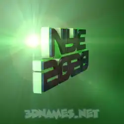 nye 2020 in Green Light style - 3D name wallpaper