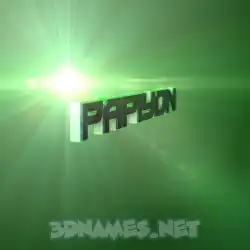 papiyon in Green Light style - 3D name wallpaper