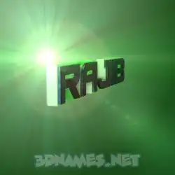 rajib in Green Light style - 3D name wallpaper