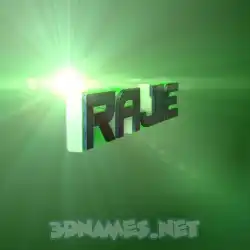 rajie in Green Light style - 3D name wallpaper