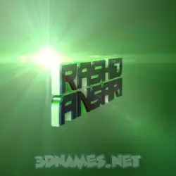 rashid ansari in Green Light style - 3D name wallpaper
