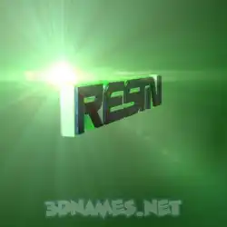 resmi in Green Light style - 3D name wallpaper