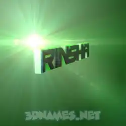rinsha in Green Light style - 3D name wallpaper