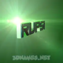 rupsi in Green Light style - 3D name wallpaper
