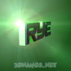 rye in Green Light style - 3D name wallpaper