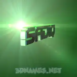 sadiq in Green Light style - 3D name wallpaper