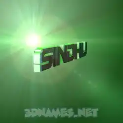 sindhu in Green Light style - 3D name wallpaper