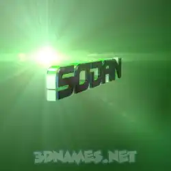 sodan in Green Light style - 3D name wallpaper