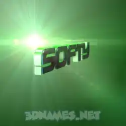 softy in Green Light style - 3D name wallpaper
