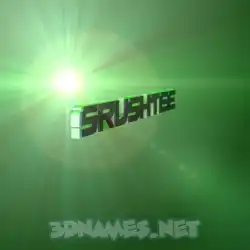 srushtee in Green Light style - 3D name wallpaper