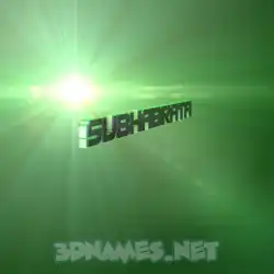 subhabrata in Green Light style - 3D name wallpaper