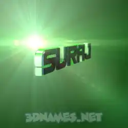 suraj in Green Light style - 3D name wallpaper