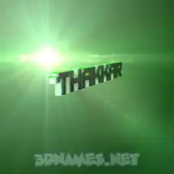 thakkar in Green Light style - 3D name wallpaper