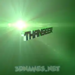 thanseer in Green Light style - 3D name wallpaper