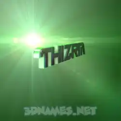 thizrm in Green Light style - 3D name wallpaper