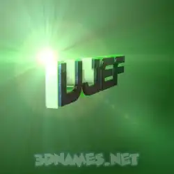 ujef in Green Light style - 3D name wallpaper