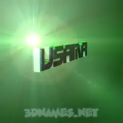 usama in Green Light style - 3D name wallpaper