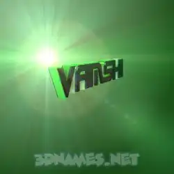 vamshi in Green Light style - 3D name wallpaper