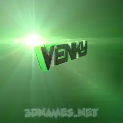venky in Green Light style - 3D name wallpaper