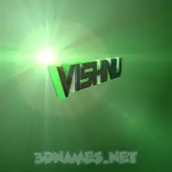 vishnu in Green Light style - 3D name wallpaper