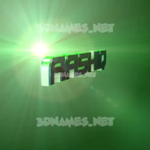 aashiq in Green Light style - 3D name wallpaper