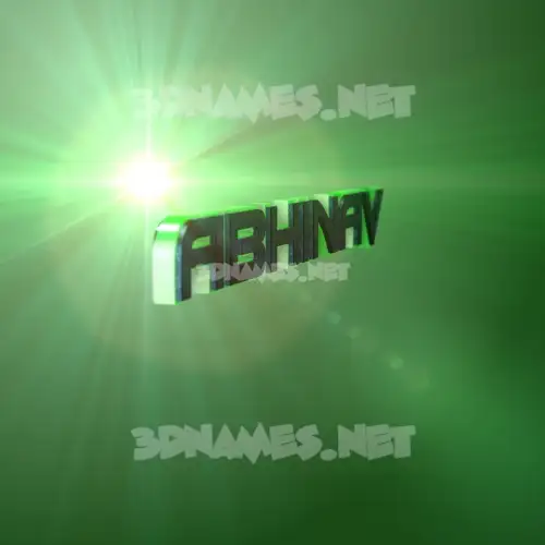 abhinav in Green Light style - 3D name wallpaper