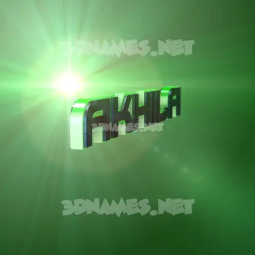 akhila in Green Light style - 3D name wallpaper
