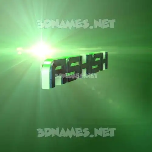 ashish in Green Light style - 3D name wallpaper
