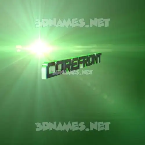 corefront in Green Light style - 3D name wallpaper
