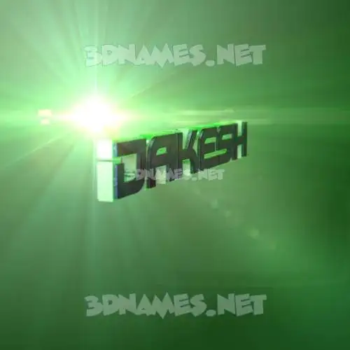 dakesh in Green Light style - 3D name wallpaper
