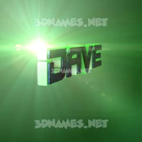 dave in Green Light style - 3D name wallpaper