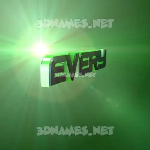 every in Green Light style - 3D name wallpaper every in Green Light style - 3D name wallpaper