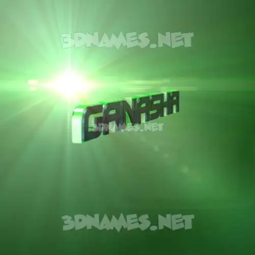 ganasha in Green Light style - 3D name wallpaper ganasha in Green Light style - 3D name wallpaper