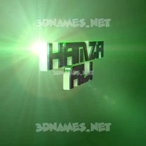 hamza ali in Green Light style - 3D name wallpaper