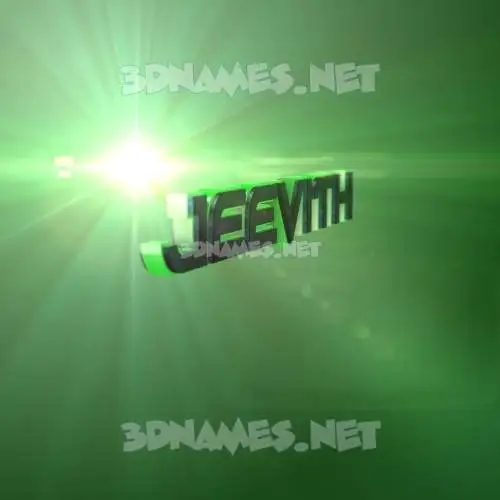 jeevith in Green Light style - 3D name wallpaper