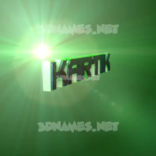 kartik in Green Light style - 3D name wallpaper