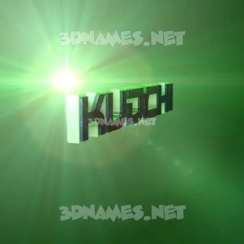 kudchi in Green Light style - 3D name wallpaper