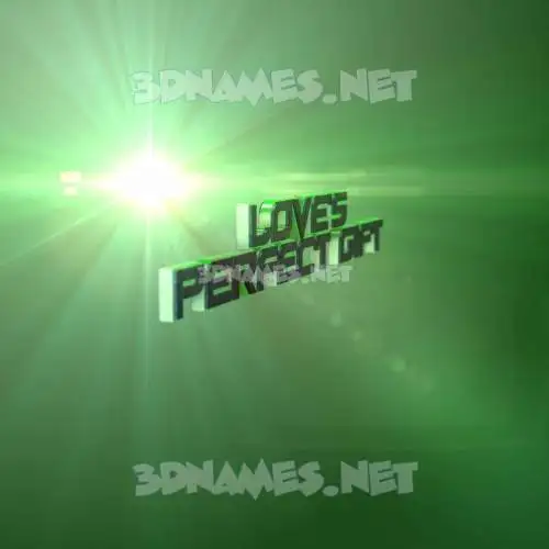 love's perfect gift in Green Light style - 3D name wallpaper